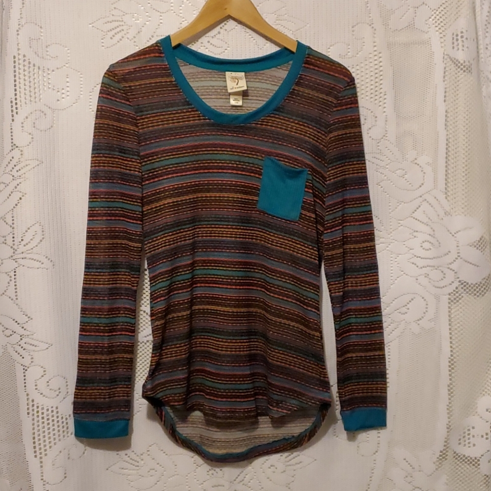 Self esteem sheer striped top